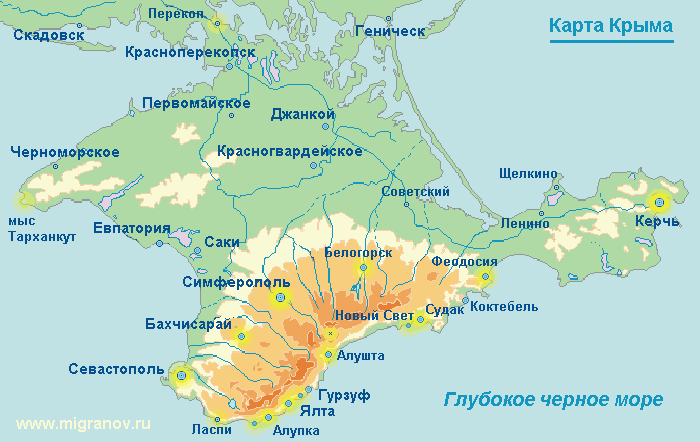 карта Крыма, Crimea map
